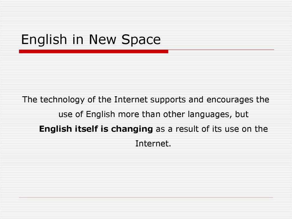English in New Space