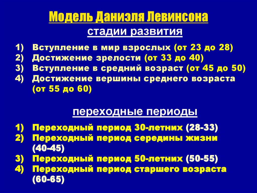 Модель Даниэля Левинсона