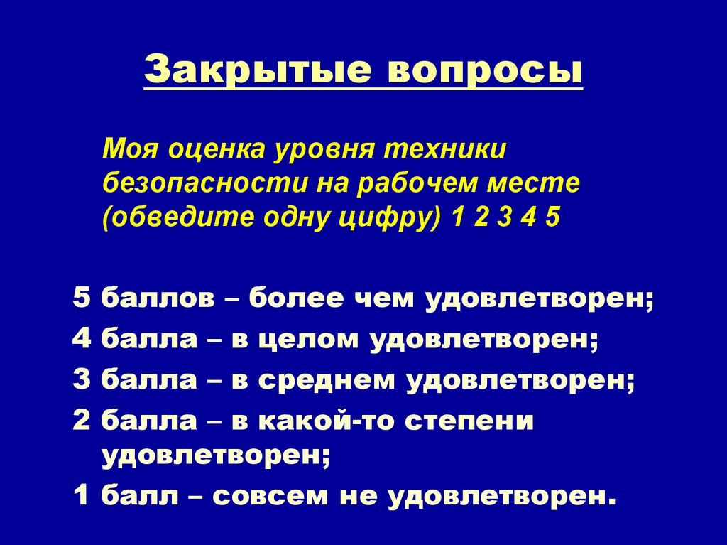 Закрытые вопросы