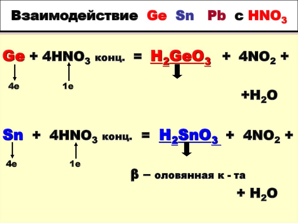 Реакция hno3 с основаниями. SN hno3 конц. PB hno3 конц. Ge+hno3 конц. SN hno3 конц h2sno3.