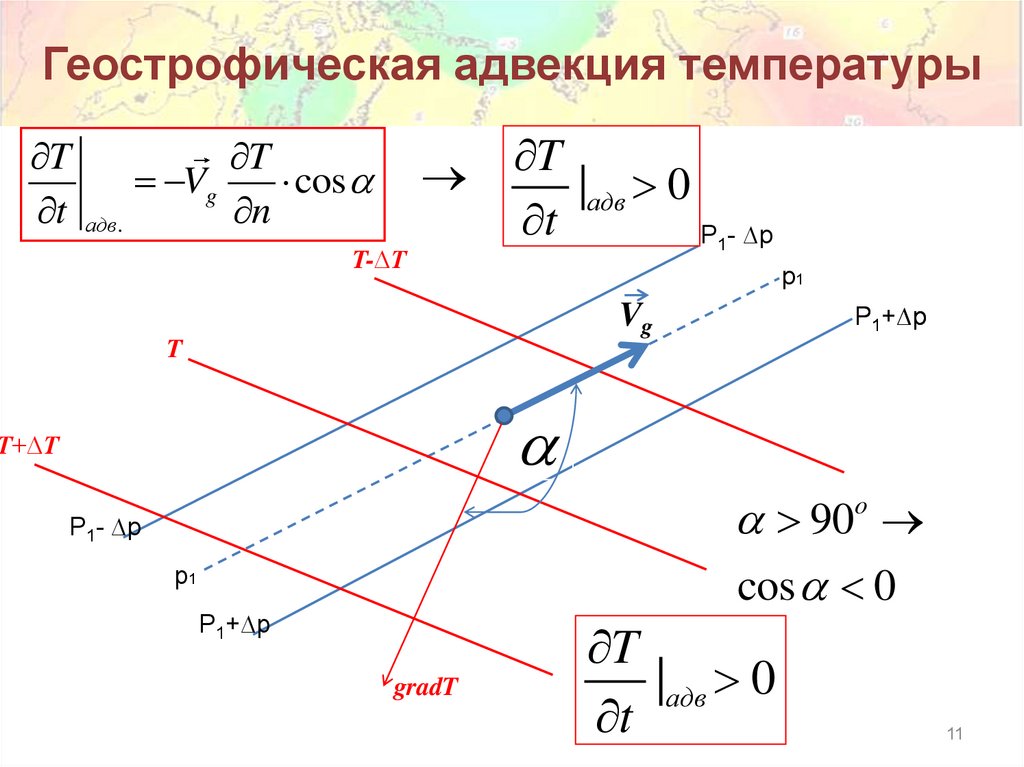 Построить фрагмент. Уравнение адвекции. Геострофическая адвекция температуры. Схема адвекции. Геострофический ветер в изобарической системе.