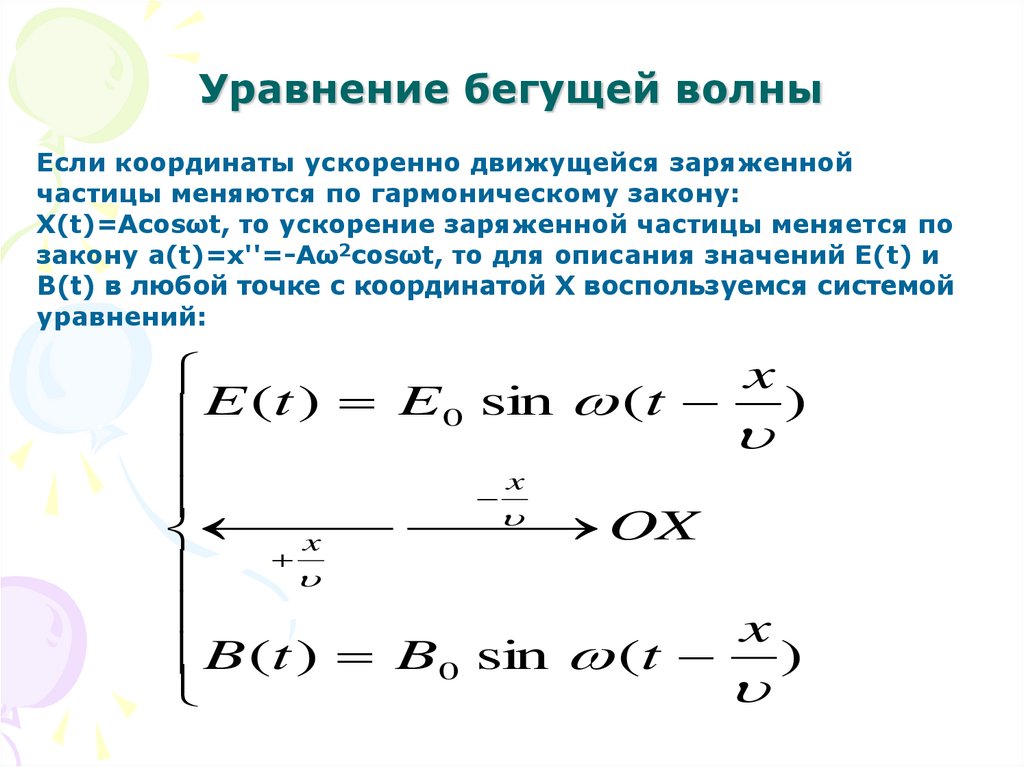 Уравнение плоской бегущей волны