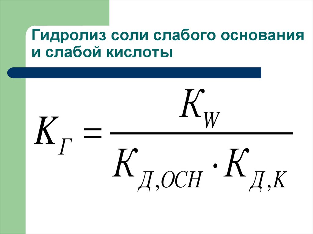 Константа гидролиза соли формула. Гидролиз слабого основания и слабой кислоты. Механизм гидролиза солей. Константа гидролиза слабой кислоты. Константа гидролиза для соли со слабым основанием.