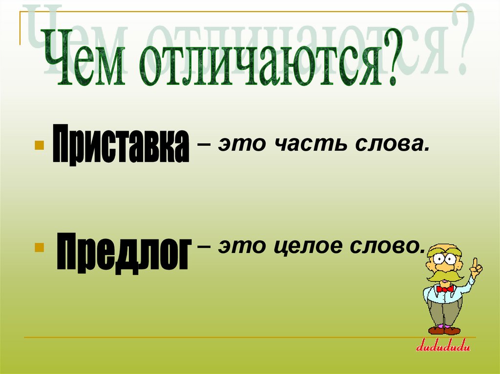 Предлоги и приставки презентация