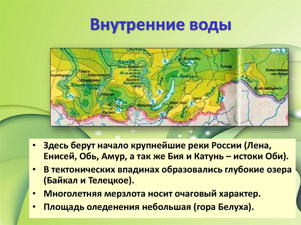 Внутренние воды южной сибири. Пояс гор Южной Сибири. Горы Южной Сибири на карте. Климат гор Южной Сибири.