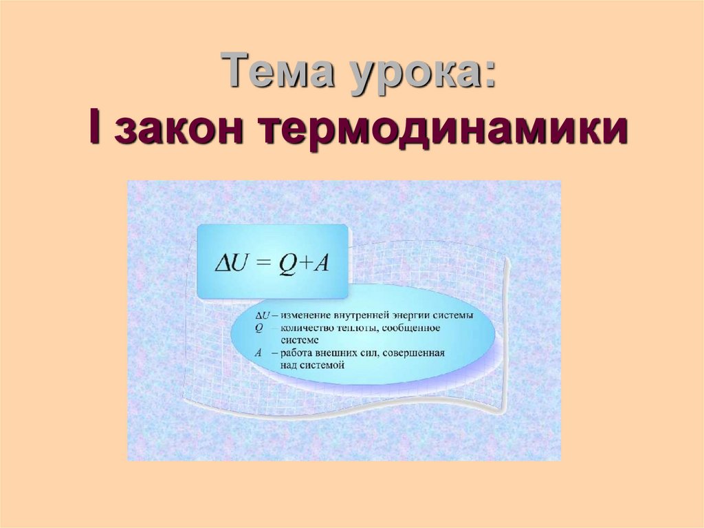 Решение задач первый закон термодинамики 10 класс