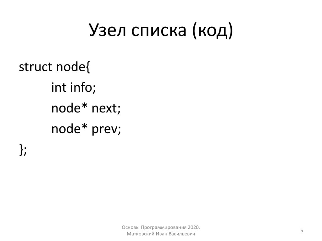 Узел списка (код)
