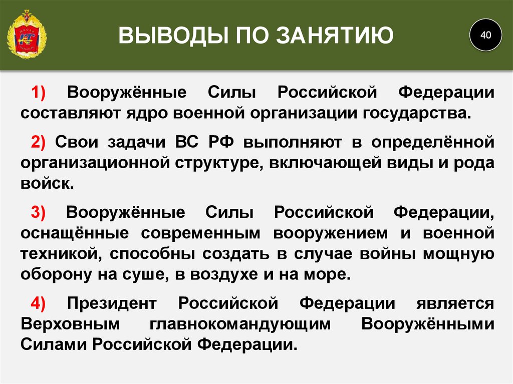 Военная организация российской федерации презентация