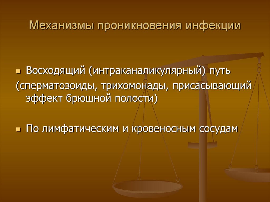 Механизмы проникновения инфекции