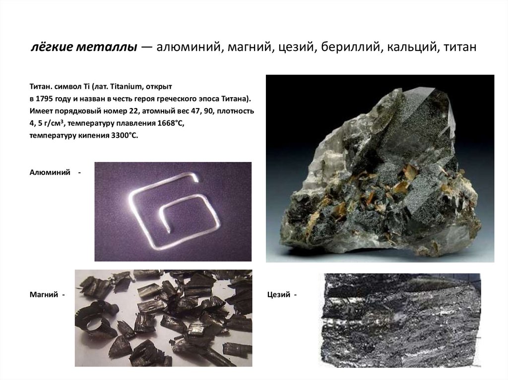 Металл названный в честь. Сплав титана и магния. Лёгкие металлы. Алюминий магний Титан. Легкие сплавы металлов.
