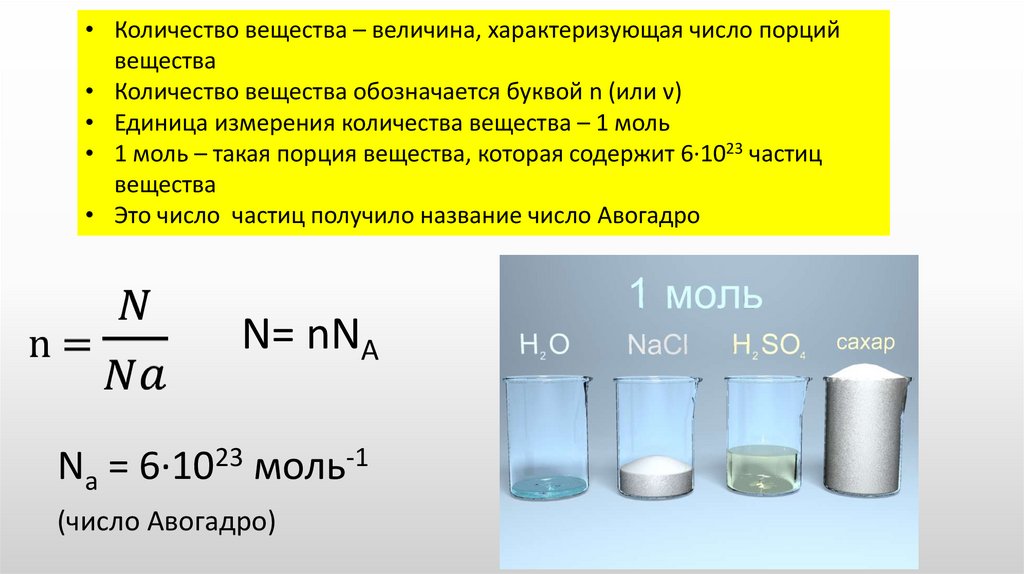 Hci количество вещества