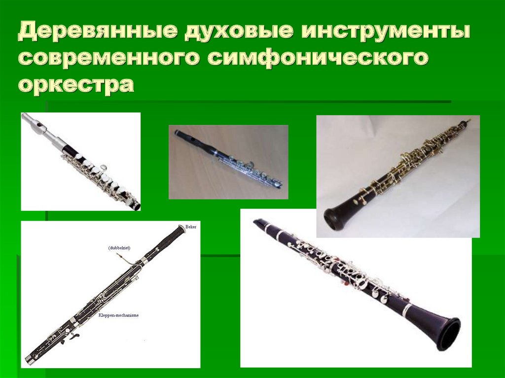 Деревянные духовые инструменты современного симфонического оркестра