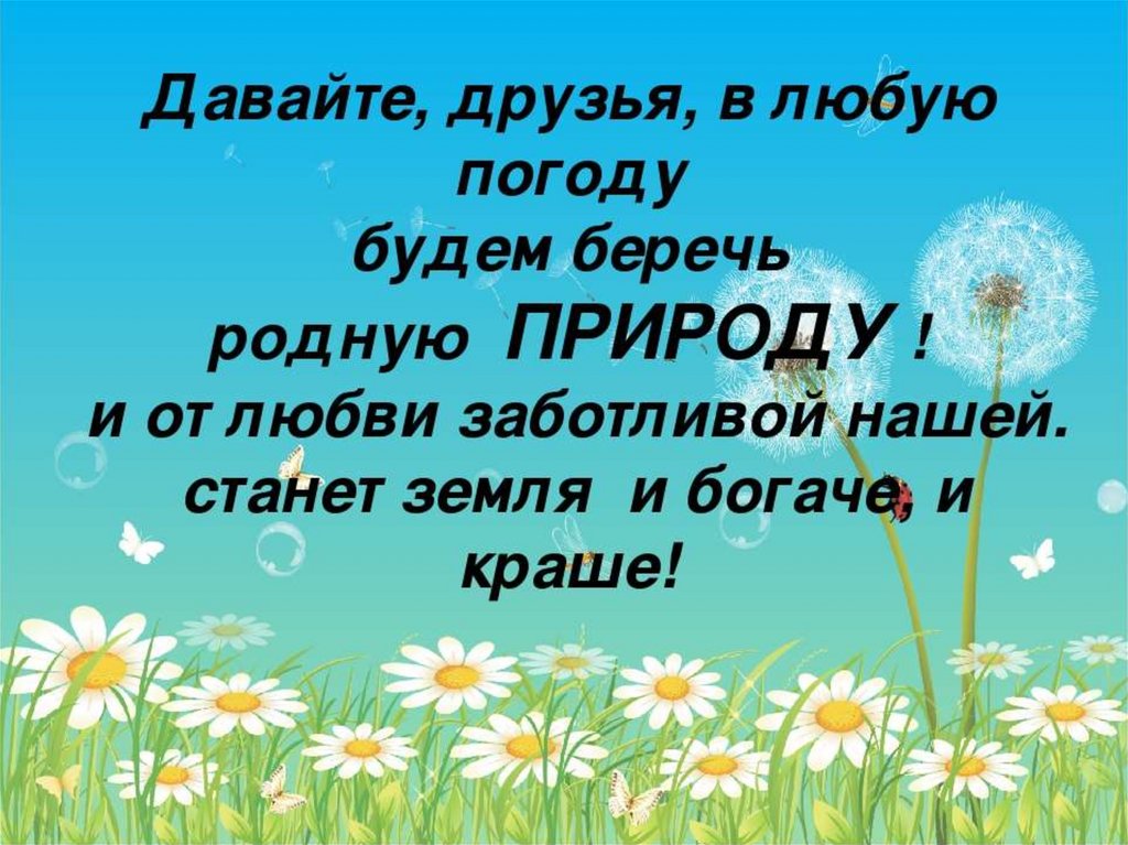 Давайте друзья в любую погоду будем беречь родную природу. Береги родную природу. Стих давайте друзья в любую погоду. Давайте друзья в любую погоду будем беречь родную природу стих.