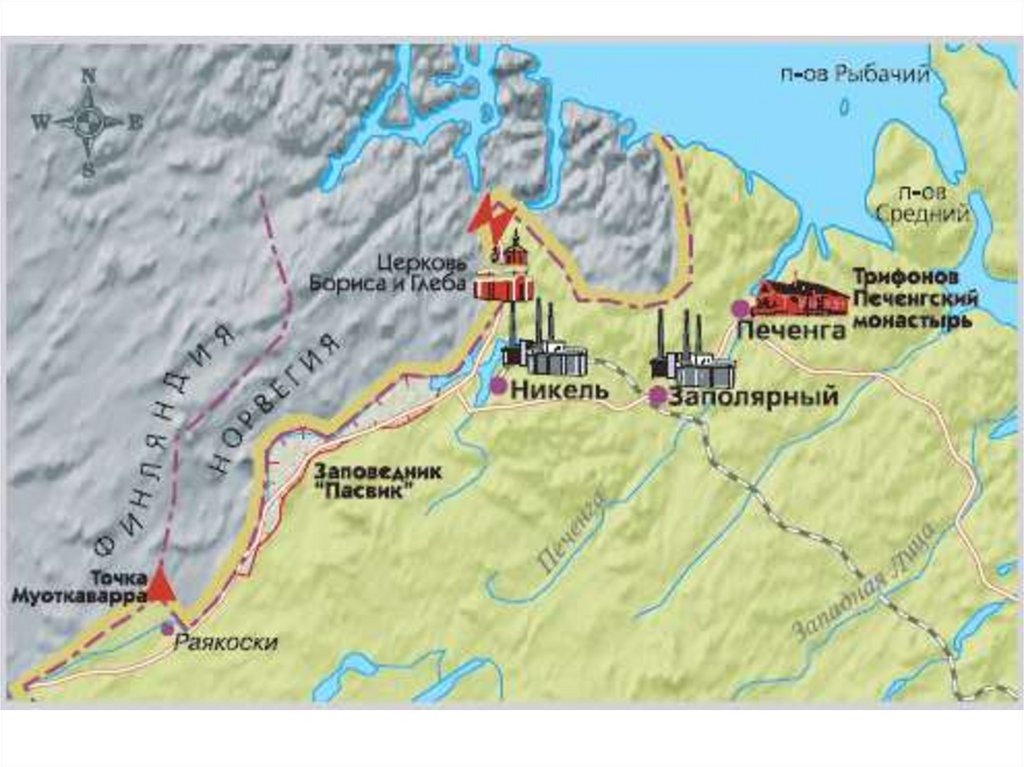 Мурманск печенга карта