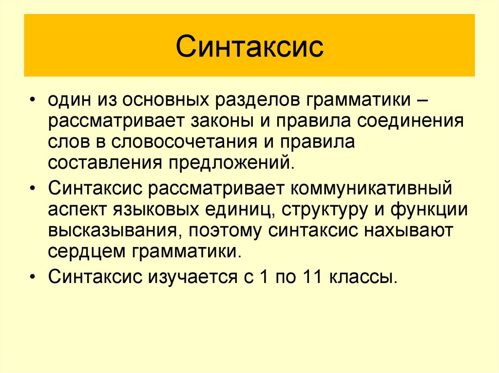 Урок в 5 классе что изучает синтаксис