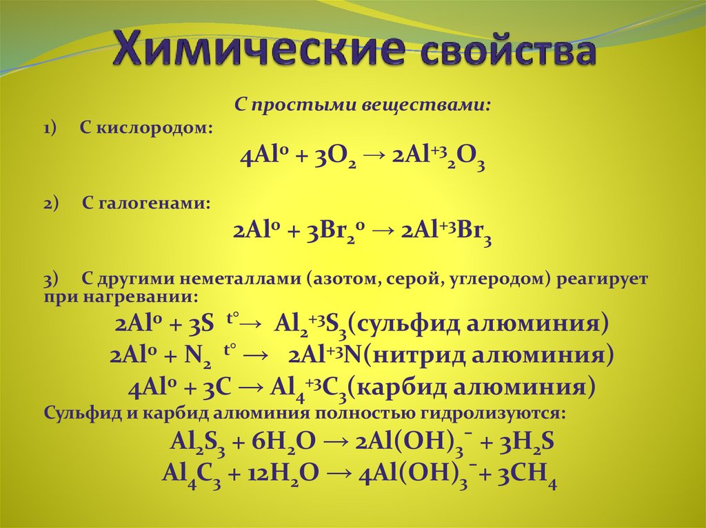 Карбид алюминия кислород избыток. Металлы i – III групп главных подгрупп. Алюминий и кислород. Хим свойства алюминия. Соединения галогенов с кислородом.