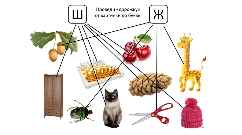 Проведи «дорожку» от картинки до буквы