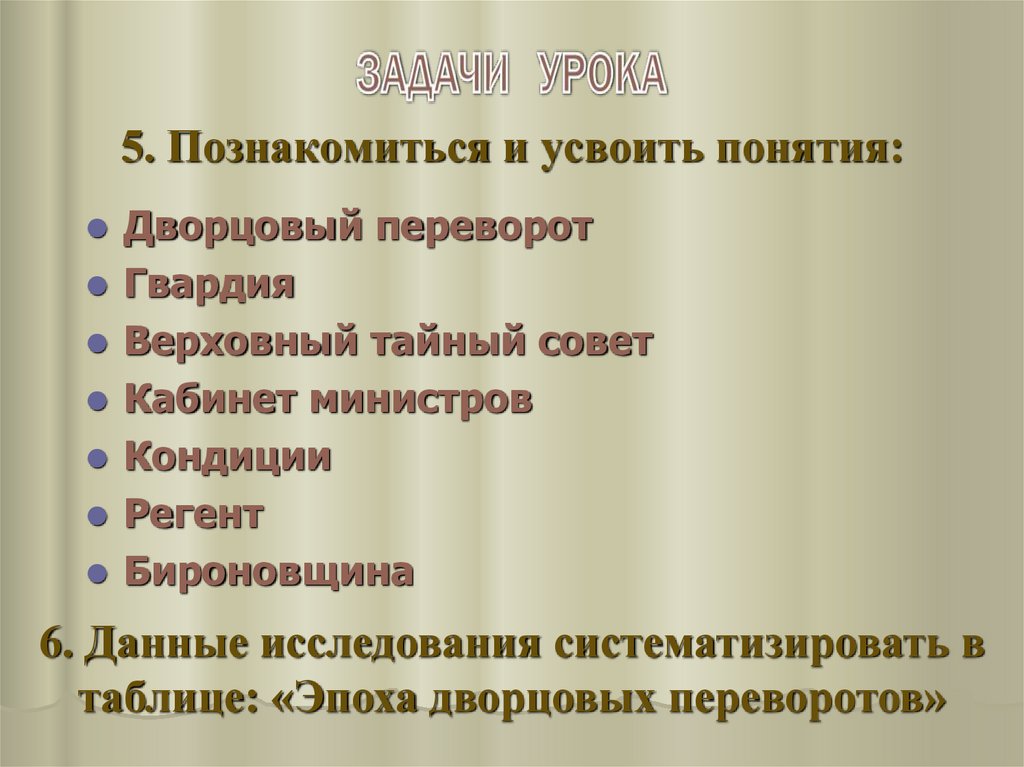 Термины переворотов. Термины по истории эпоха дворцовых переворотов. Эпоха дворцовых переворотов понятие. Термины эпохи дворцовых переворотов. Термины периода дворцовых переворотов.