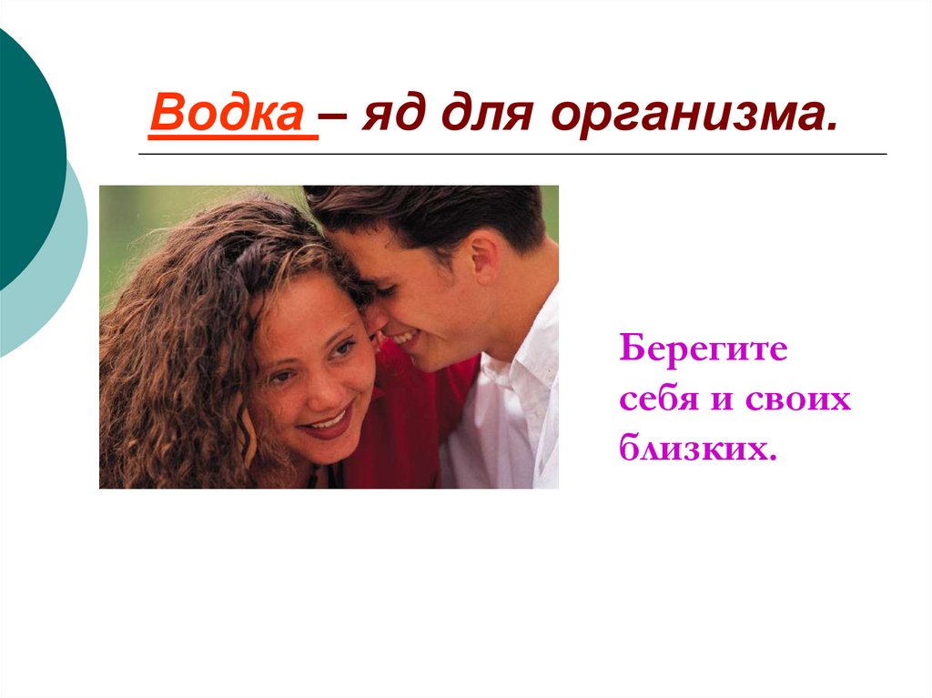 Водка – яд для организма.