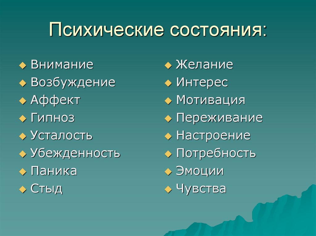 Психические состояния: