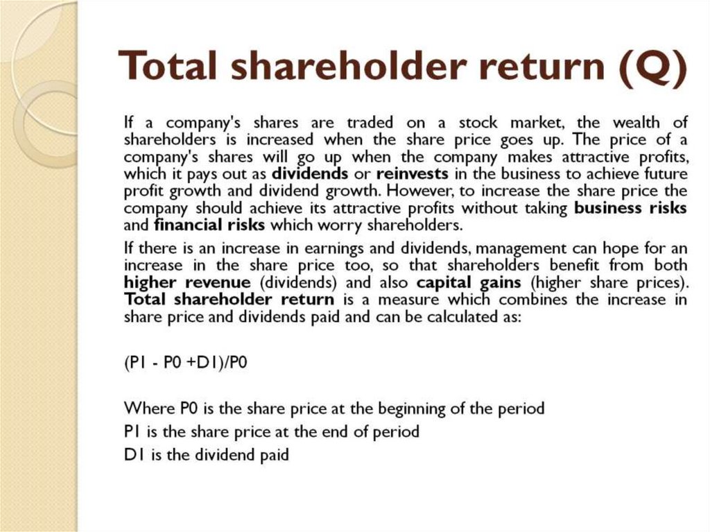 Total shareholder return (Q)