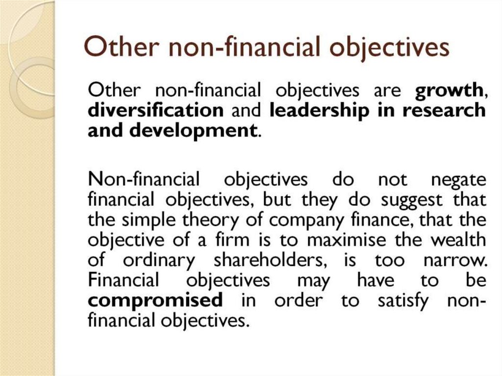 Other non-financial objectives