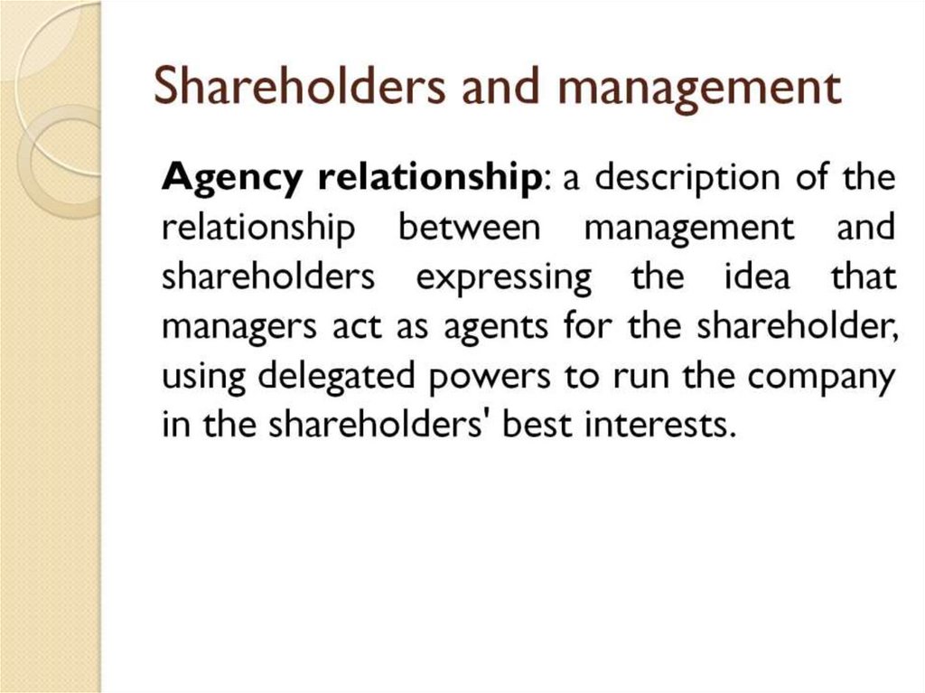 Shareholders and management
