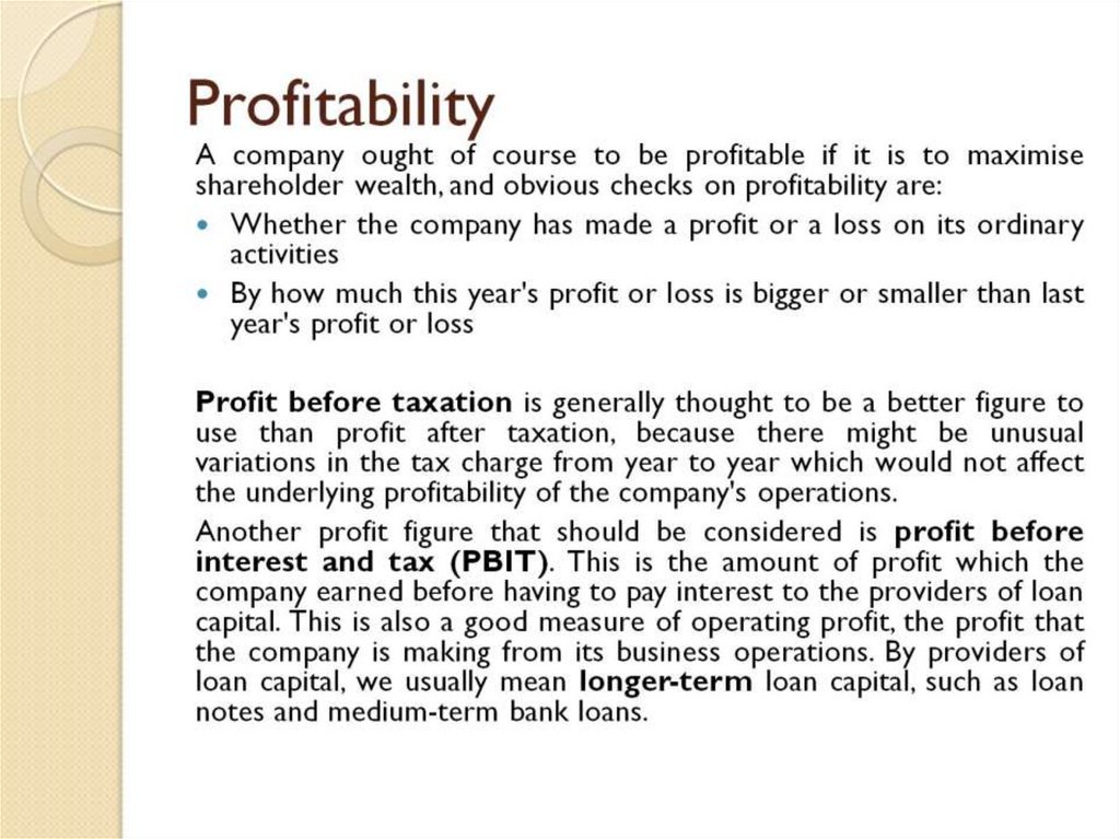 Profitability