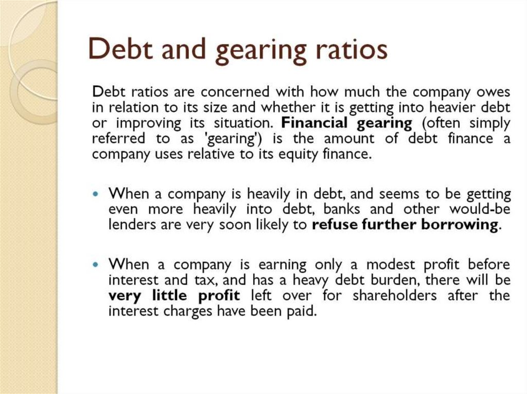 Debt and gearing ratios