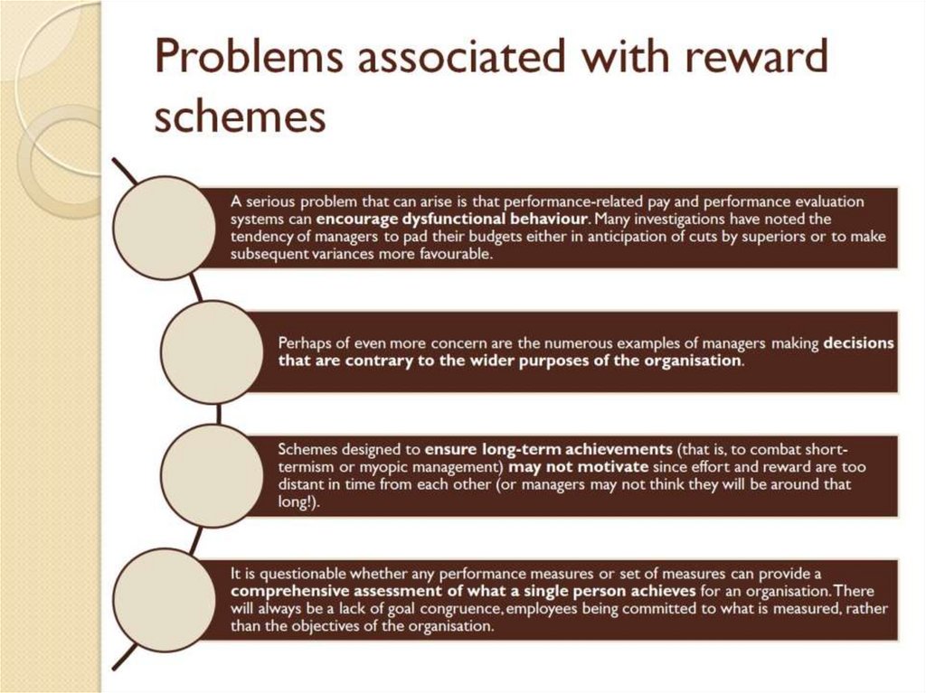 Problems associated with reward schemes