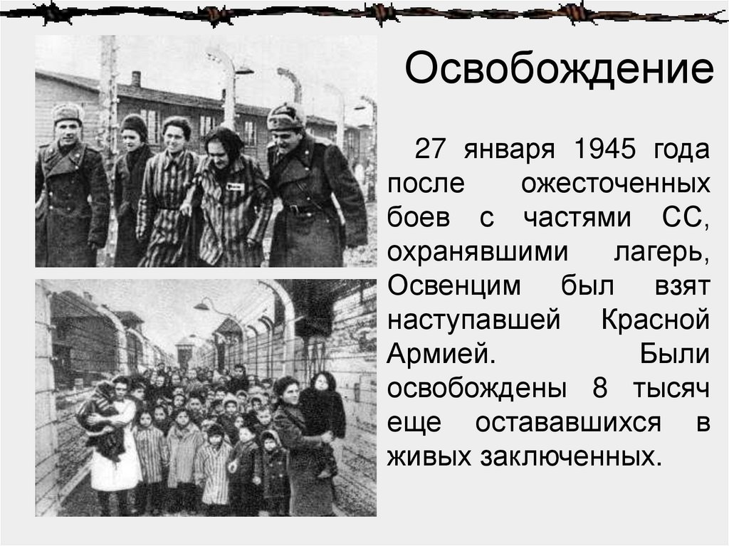 Освобождение лагеря смерти. 27 Января 1945 советские войска освободили узников Освенцима. Биркенау Аушвиц Освенцим Холокост. 27 Января 1945 освобождение лагеря смерти. Освобождение узников концлагеря Освенцим.