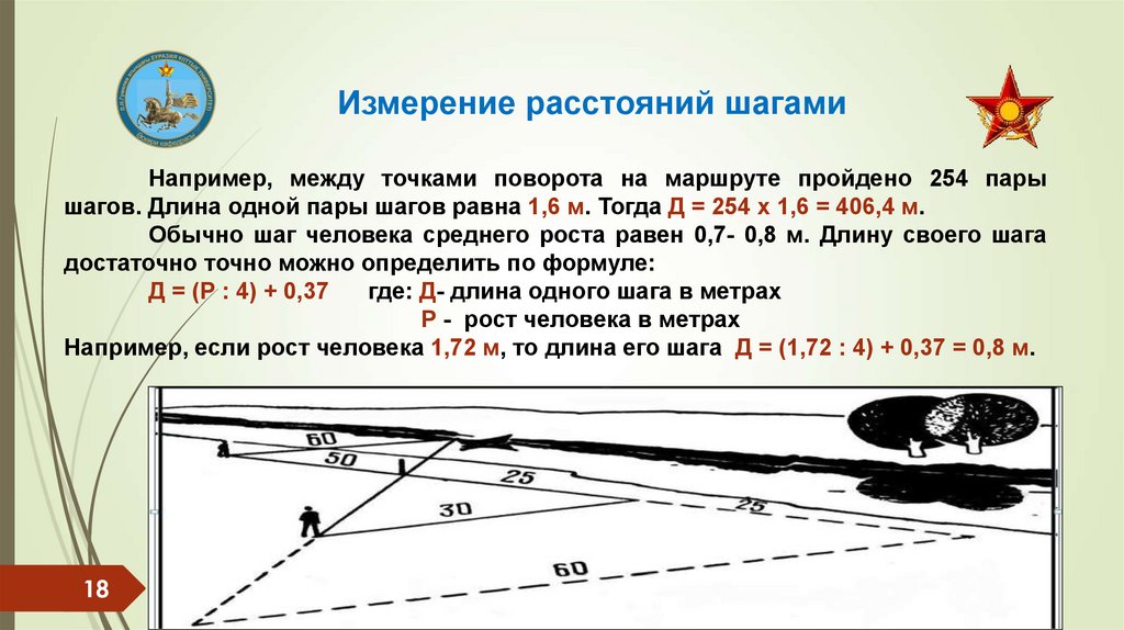 1 шаг расстояние