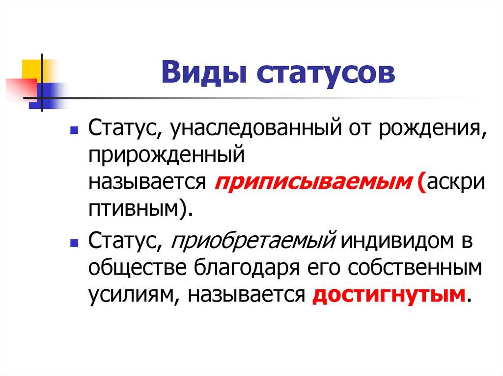 Тип и статус организации