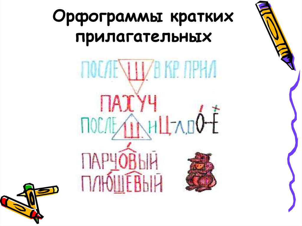 Орфограммы кратких прилагательных