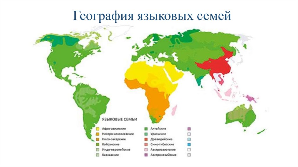 Какие языковые семьи наименее крупные. Языковых семьи на карте крупных.