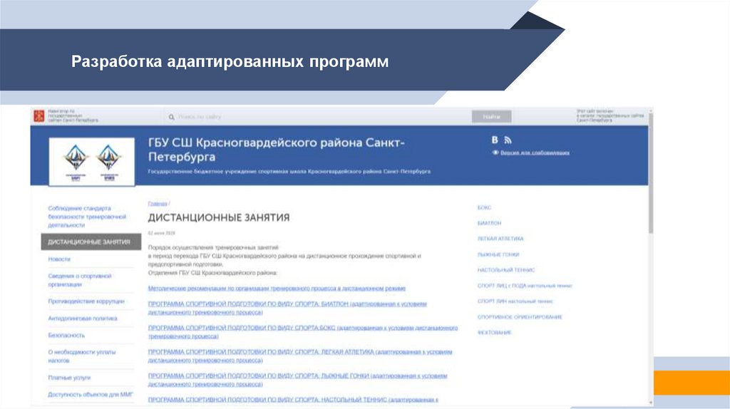 Разработка адаптированных программ