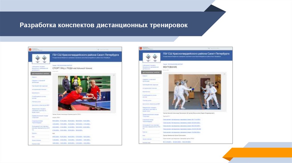 Разработка конспектов дистанционных тренировок