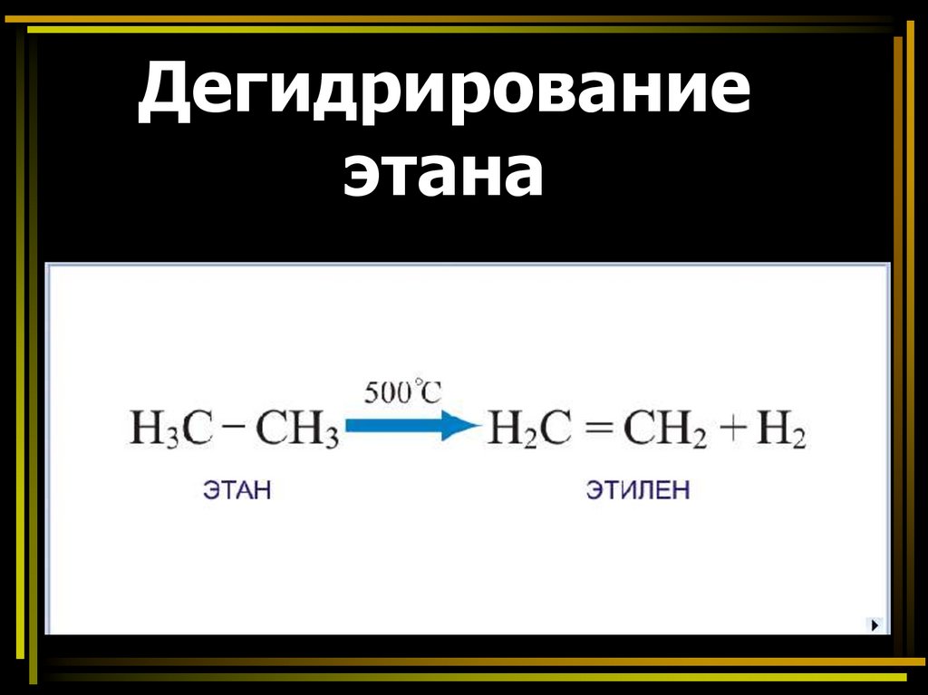 В реакцию с водородом вступают этан. Дегидрирование этана схема реакции. Дегидрирование этана уравнение реакции. Реакция дегидратации этана. Реакция дегидрирования этана.