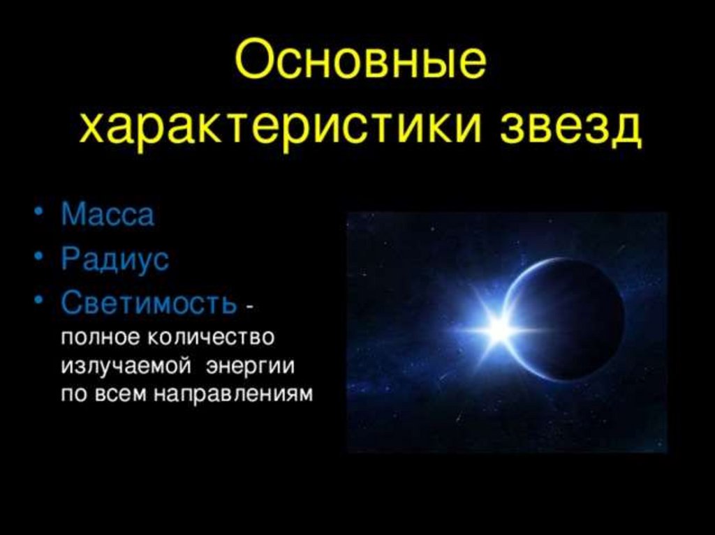 Презентация основные характеристики звезд астрономия 10 класс