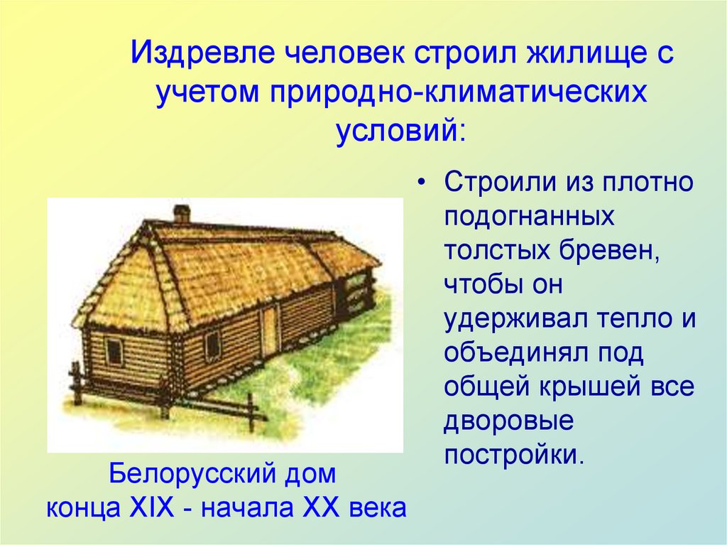 Белорусский дом конца XIX - начала ХХ века