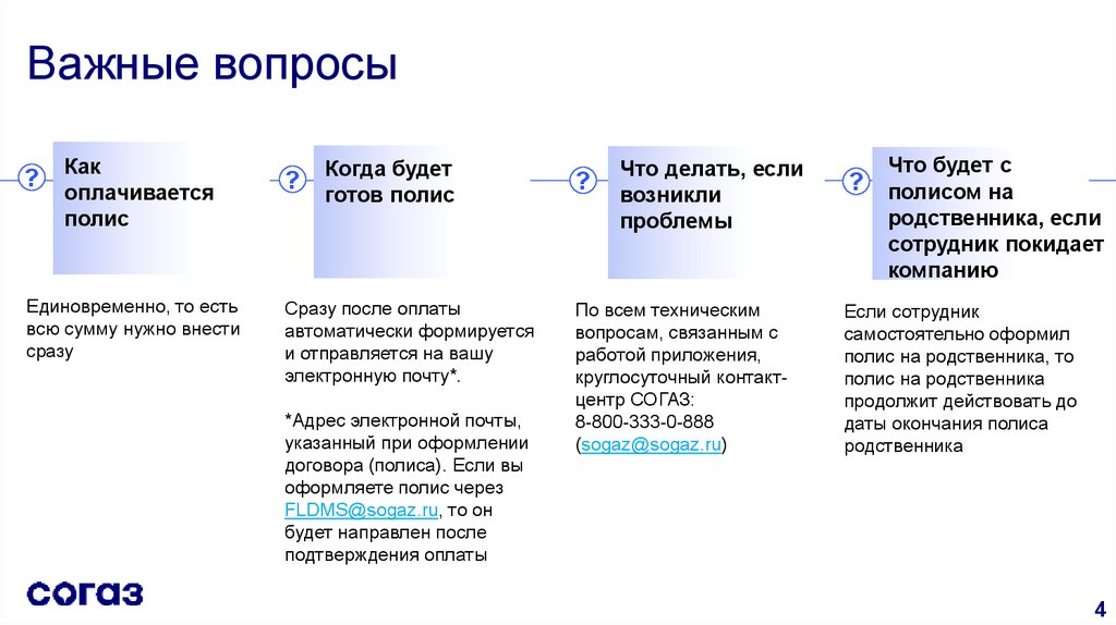 Важные вопросы