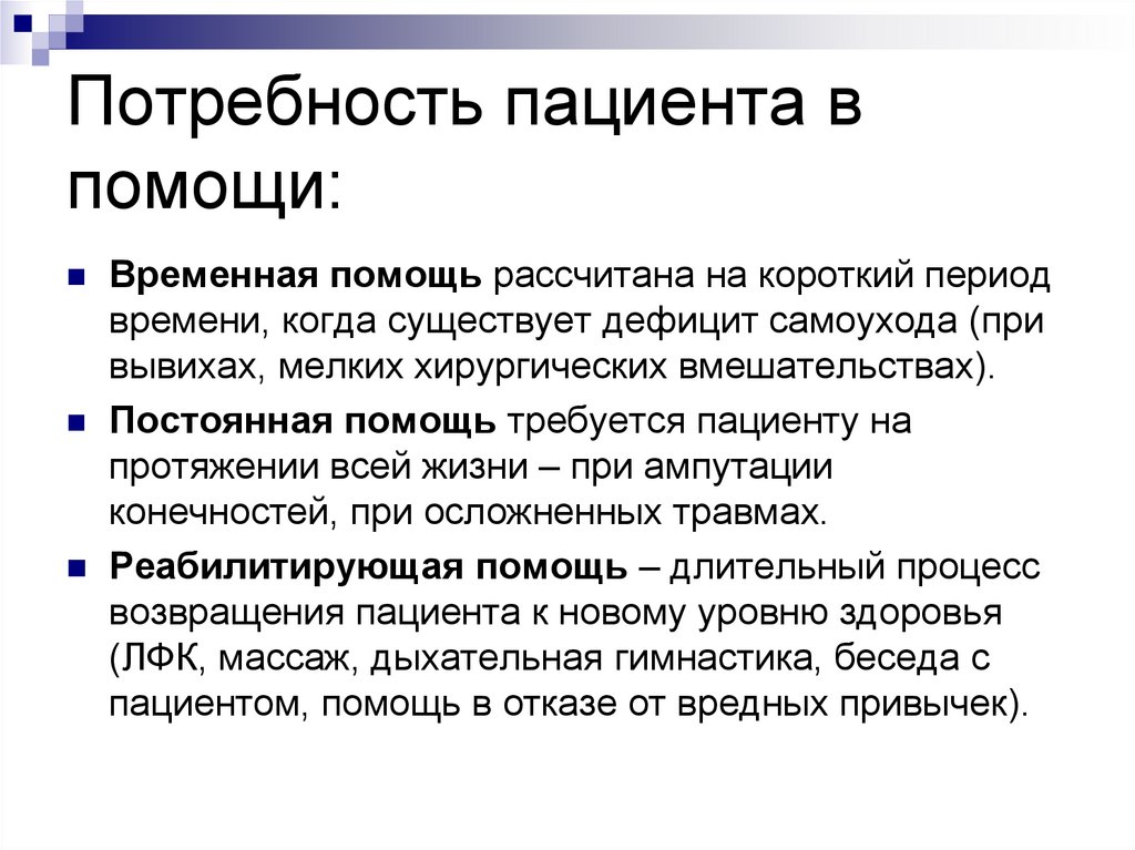 Временная помощь. Потребности пациента Сестринское дело. Сестринские вмешательства при дефиците самоухода. Потребности пациента виды. Сестринский процесс при дефиците самоухода.