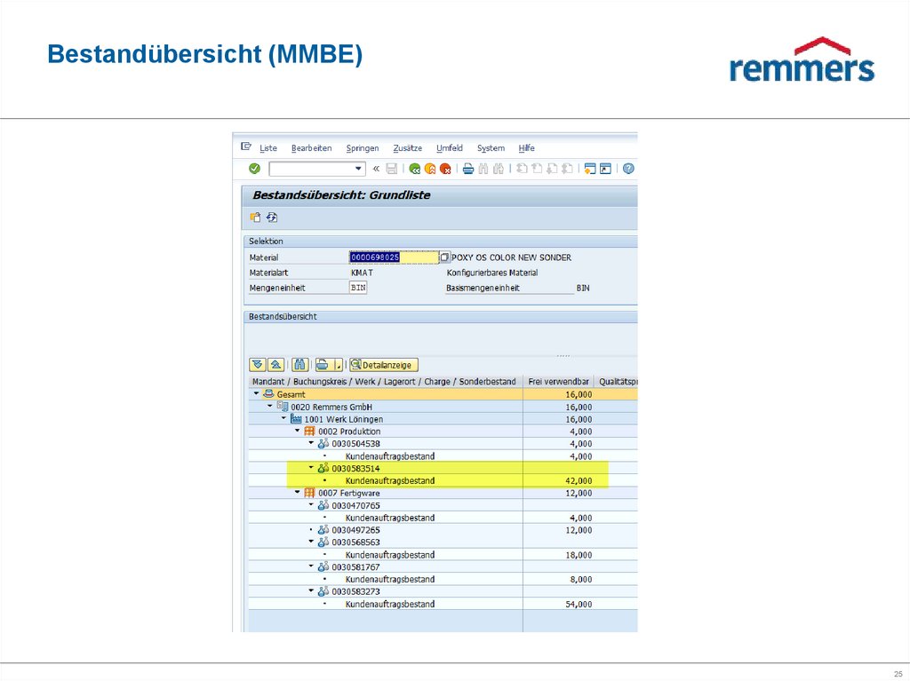 Bestandübersicht (MMBE)