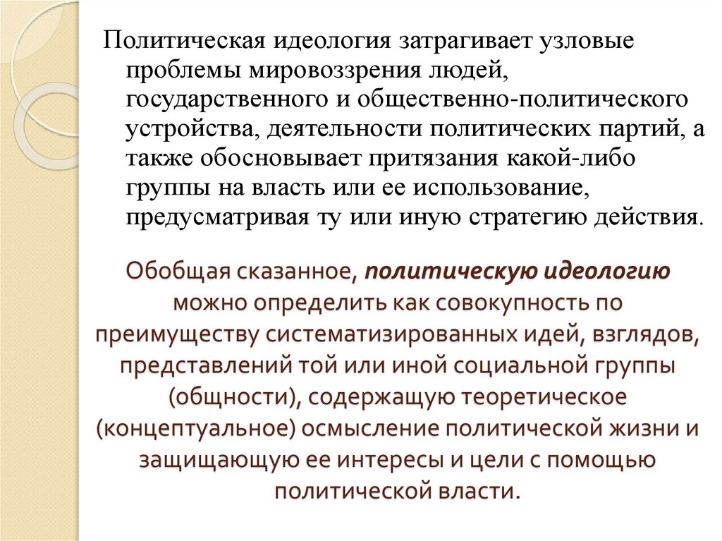 Политическая идеология презентация 11 класс