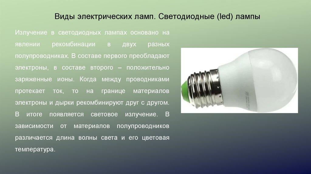 Виды электрических ламп. Светодиодные (led) лампы