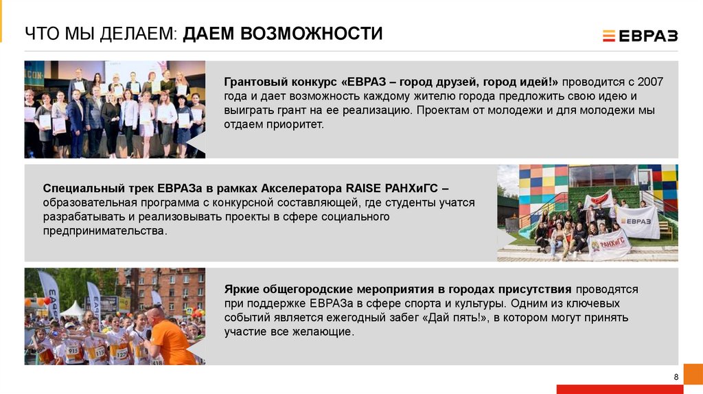 ЧТО МЫ ДЕЛАЕМ: ДАЕМ ВОЗМОЖНОСТИ