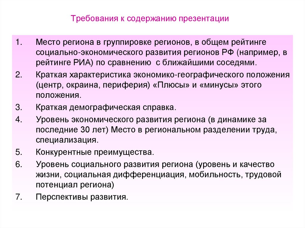 Что должна содержать презентация проекта