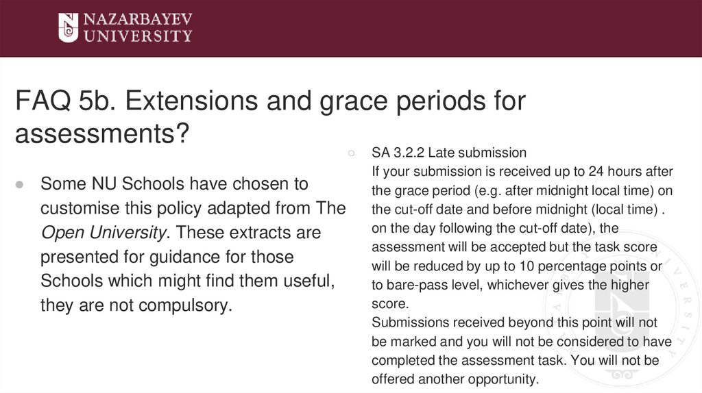 FAQ 5b. Extensions and grace periods for assessments?