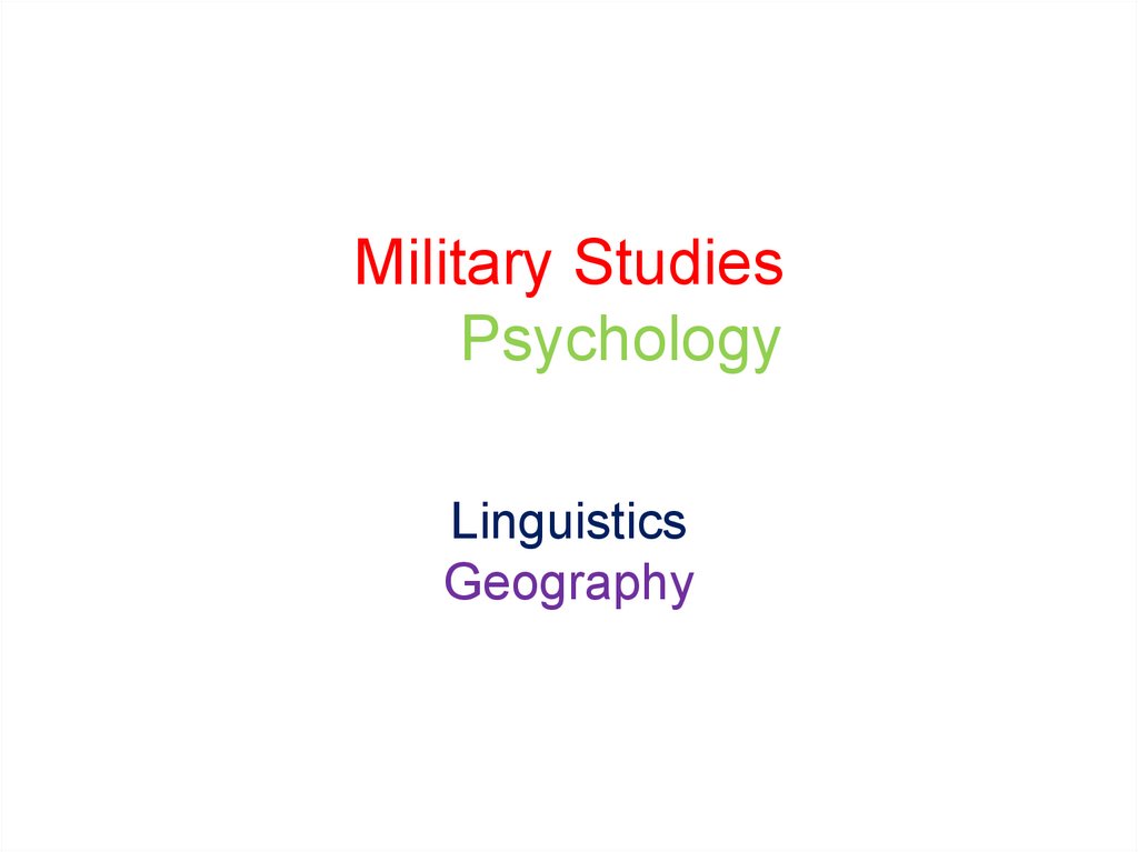 Military Studies Psychology
