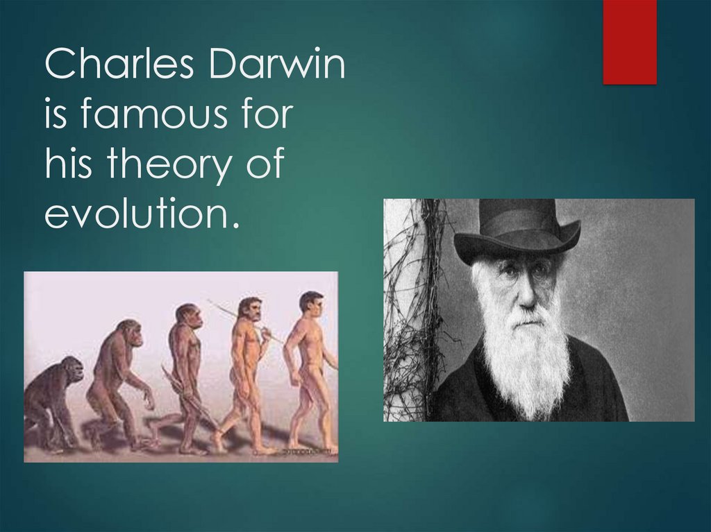Charles Darwin is famous for his theory of evolution.